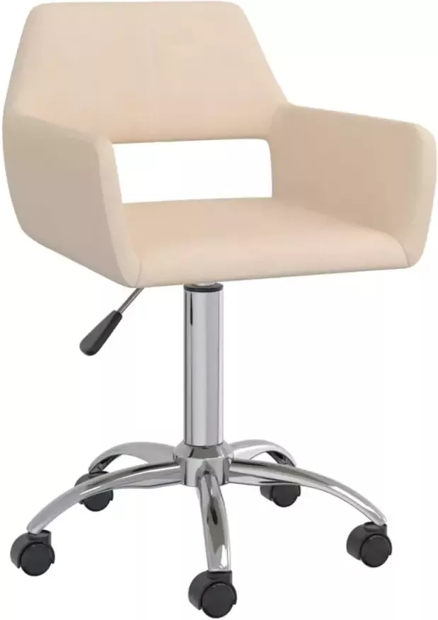 VidaXL Kantoorstoel draaibaar stof crèmekleurig