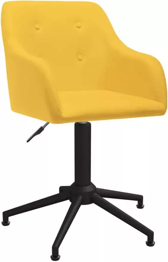 VidaXL Kantoorstoel draaibaar stof geel