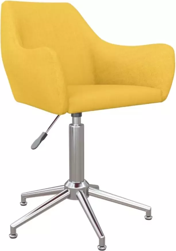 VidaXL Kantoorstoel draaibaar stof geel