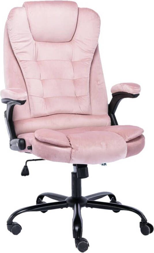 VidaXL -Kantoorstoel-fluweel-roze