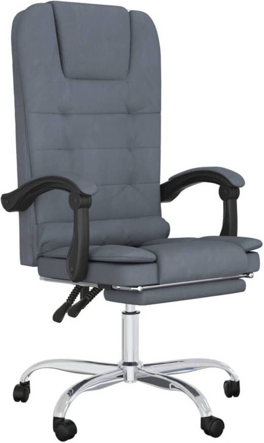 VidaXL -Kantoorstoel-massage-verstelbaar-fluweel-donkergrijs