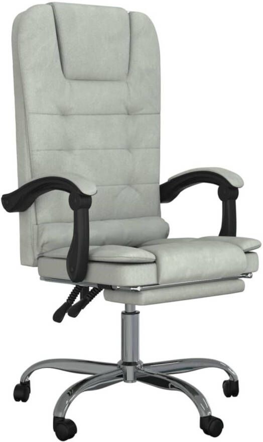 VidaXL -Kantoorstoel-massage-verstelbaar-fluweel-lichtgrijs