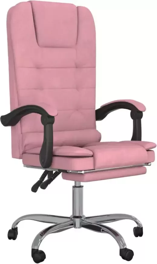 VidaXL -Kantoorstoel-massage-verstelbaar-fluweel-roze - Foto 1