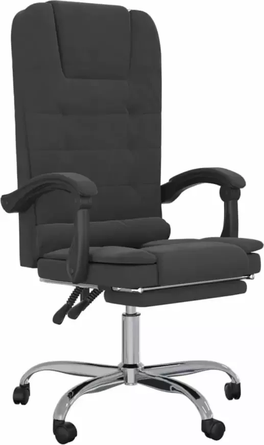 VidaXL Kantoorstoel massage verstelbaar fluweel zwart - Foto 1