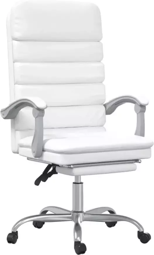 VidaXL -Kantoorstoel-massage-verstelbaar-kunstleer-wit