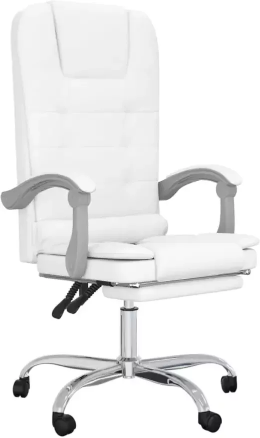 VidaXL -Kantoorstoel-massage-verstelbaar-kunstleer-wit