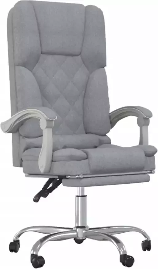 VidaXL Kantoorstoel massage verstelbaar stof lichtgrijs