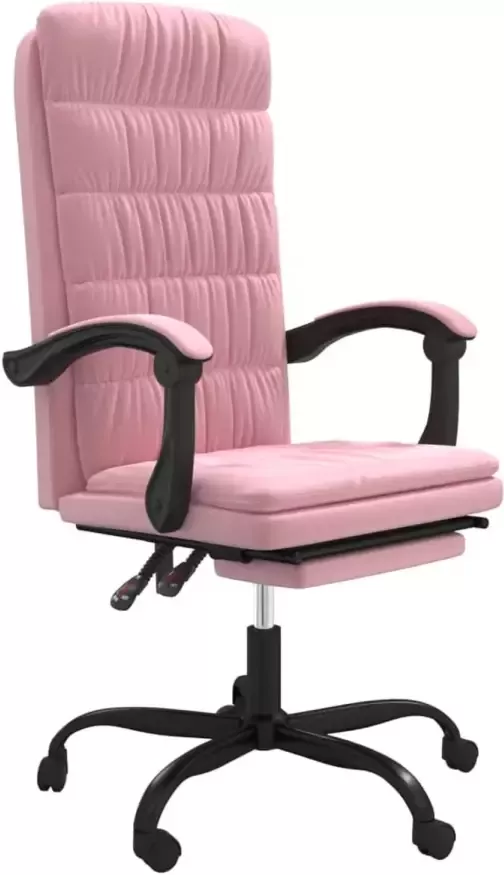 VidaXL Kantoorstoel verstelbaar fluweel roze