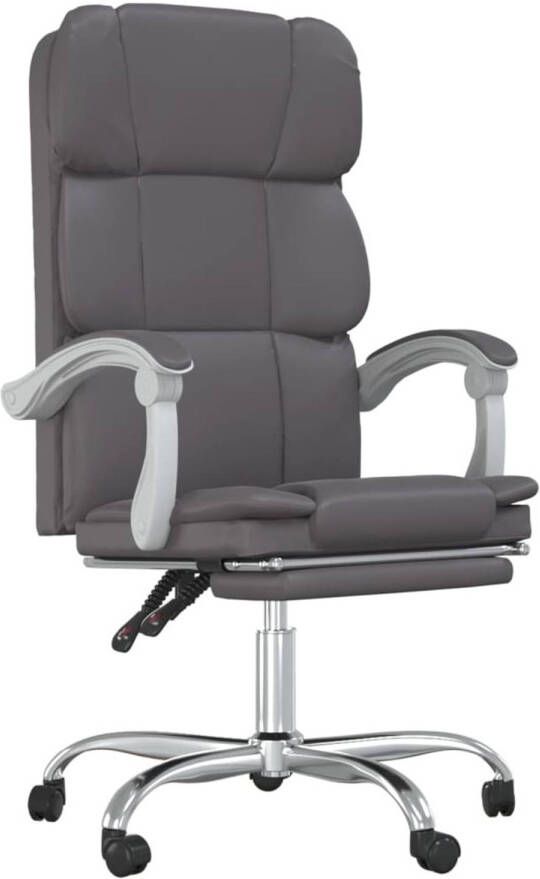 VidaXL -Kantoorstoel-verstelbaar-kunstleer-grijs