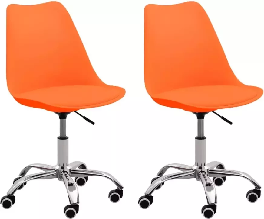 VidaXL Kantoorstoelen 2 st kunstleer oranje
