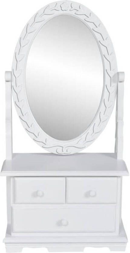 VIDAXL Kaptafel met draaiende ovale spiegel MDF
