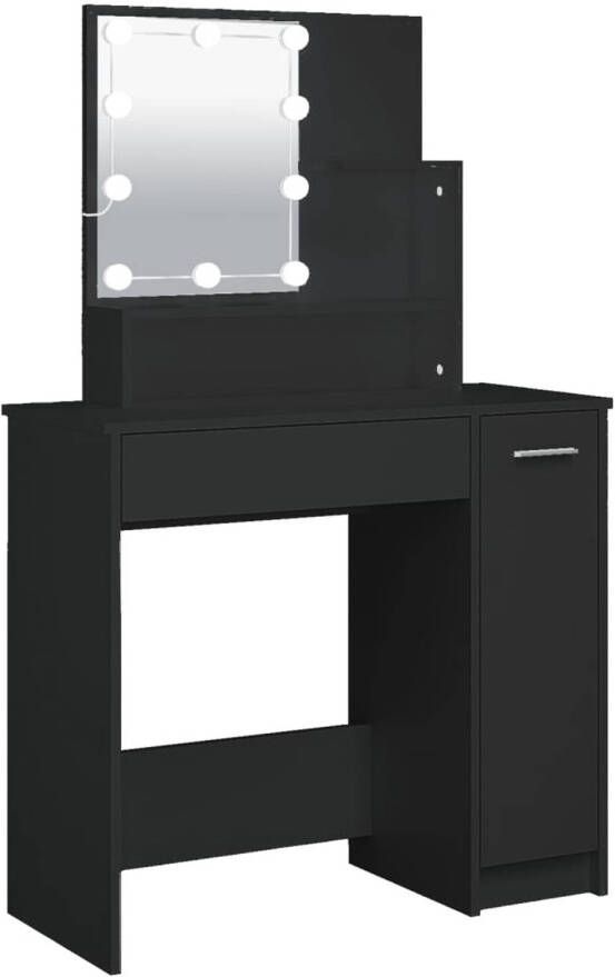 VIDAXL Kaptafel met LED-verlichting 86 5x35x136 cm zwart