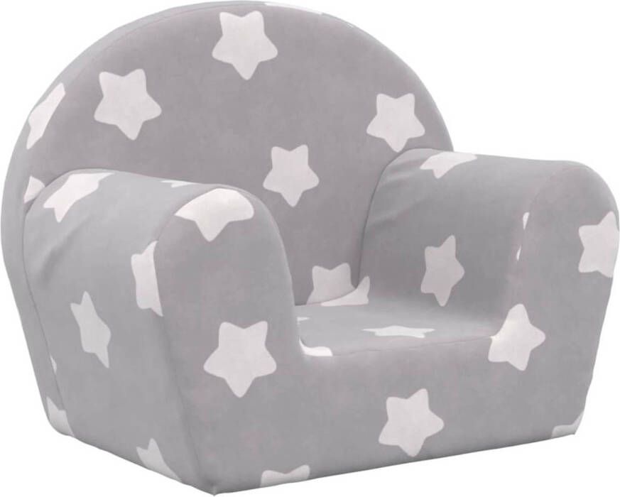 VidaXL Kinderbank met sterren zacht pluche lichtgrijs