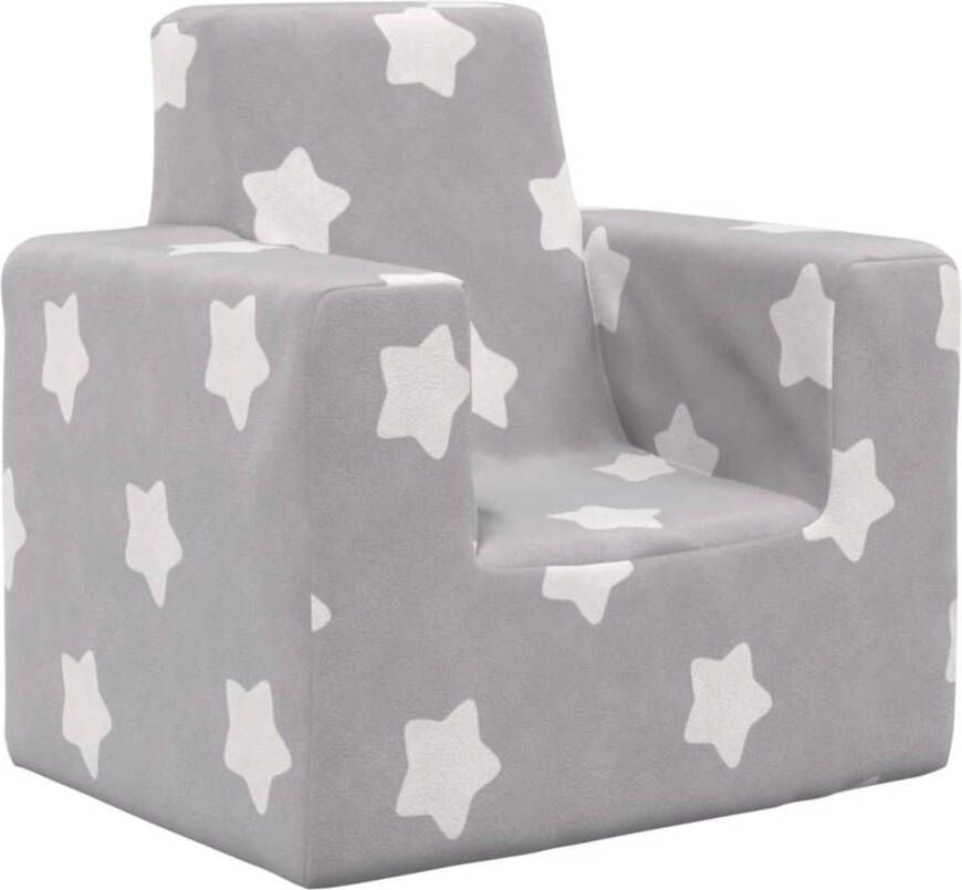 VidaXL Kinderbank met sterren zacht pluche lichtgrijs