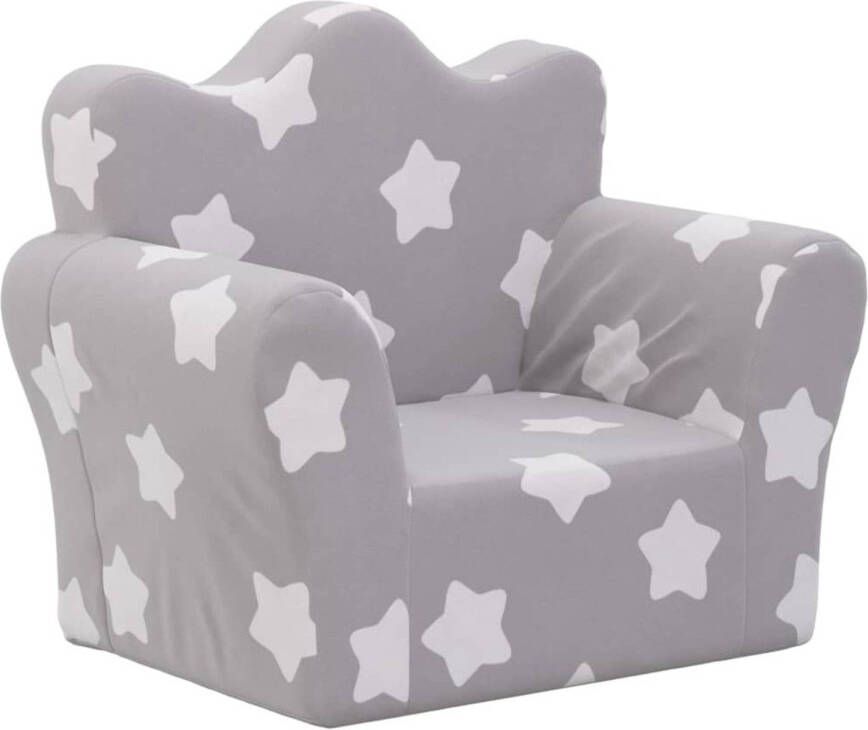 VidaXL Kinderbank met sterren zacht pluche lichtgrijs