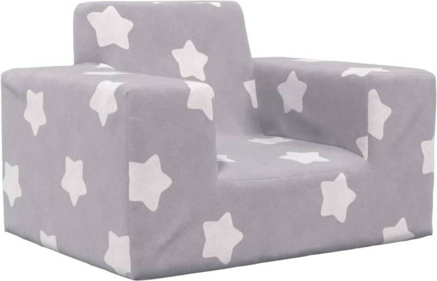 VidaXL Kinderbank met sterren zacht pluche lichtgrijs