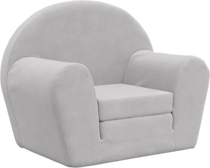 VIDAXL Kinderslaapbank zacht pluche lichtgrijs