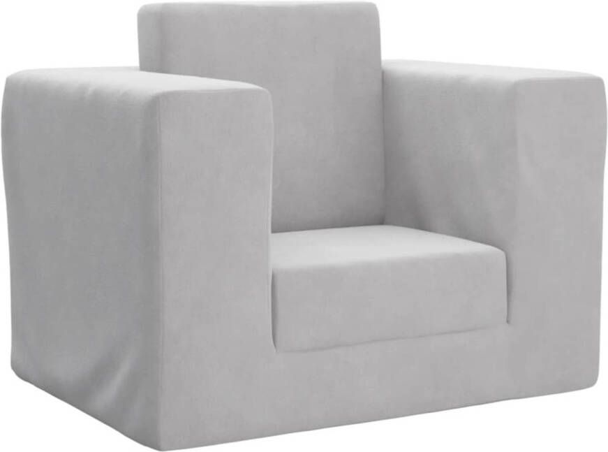 VIDAXL Kinderslaapbank zacht pluche lichtgrijs