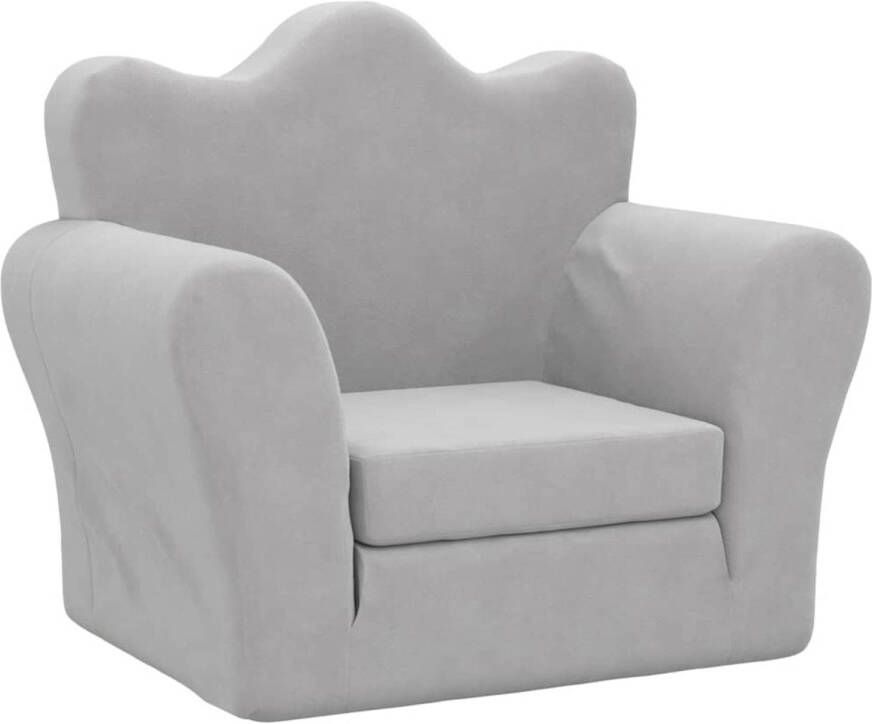 VIDAXL Kinderslaapbank zacht pluche lichtgrijs