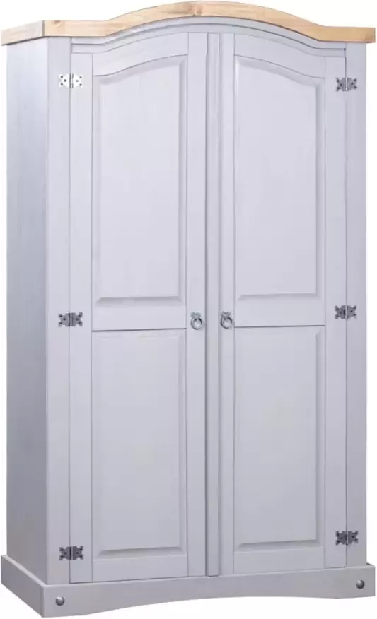 VidaXL -Kledingkast-2-deuren-Mexicaans-grenenhout-Corona-stijl-grijs