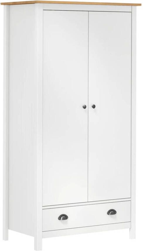 VidaXL Kledingkast met 2 deuren Hill Range 89x50x170 cm grenenhout wit