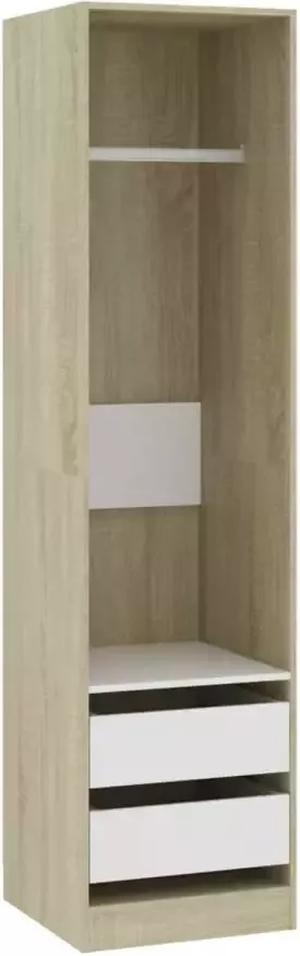 VidaXL Kledingkast met lades 50x50x200cm bewerkt hout wit sonoma eiken