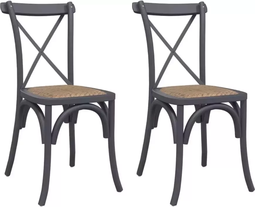 VidaXL Kruisstoelen 2 st massief beukenhout