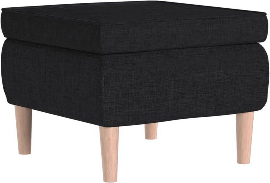 VidaXL -Kruk-met-houten-poten-stof-zwart