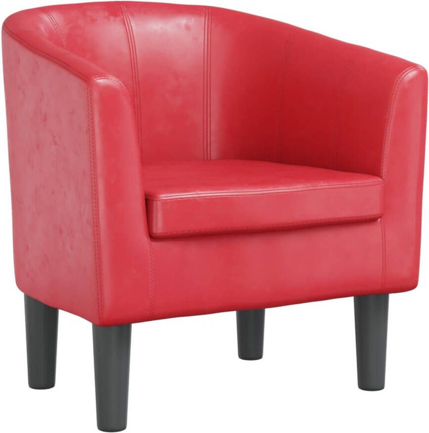 VidaXL Kuipstoel Kunstleer Rood 70x56x68 cm Kuipstoel Fauteuils Lounge Stoel Roode Stoel Modern Design