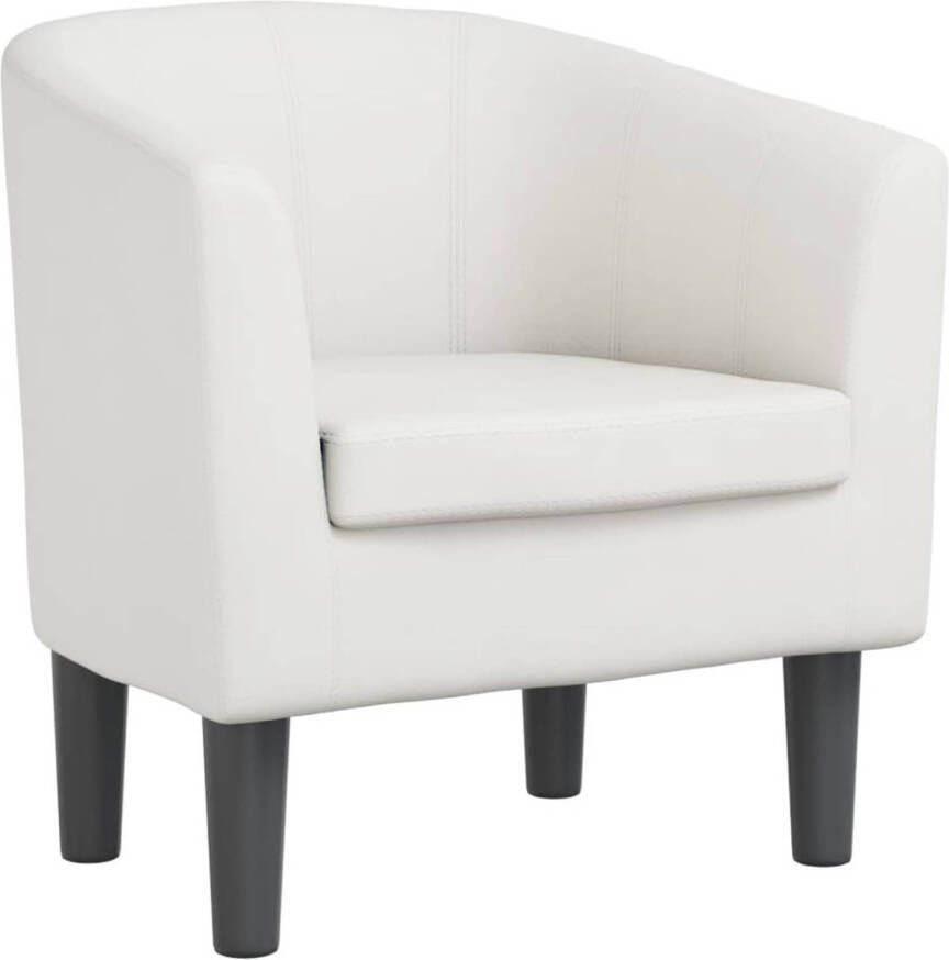 VidaXL Kuipstoel Kunstleer Wit Comfortabel design Kuipstoel Fauteuils Lounge Stoel Witte Stoel Eetkamerstoelen