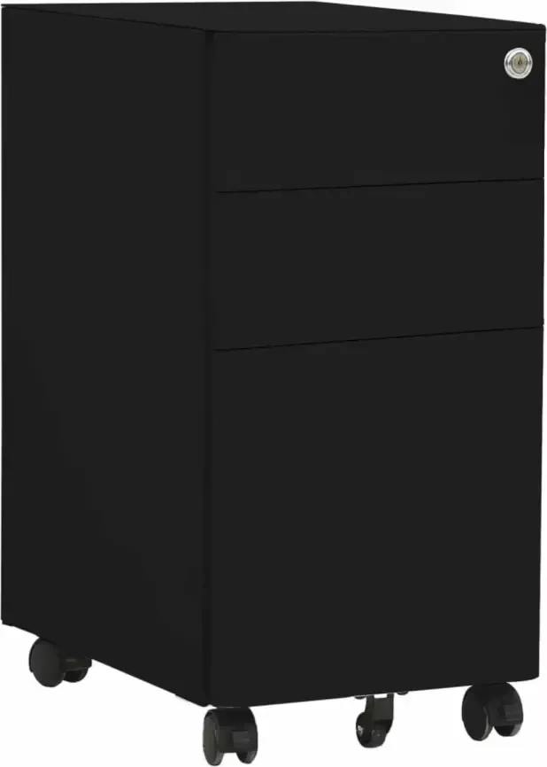 VidaXL -Ladeblok-verrijdbaar-30x45x59-cm-staal-zwart
