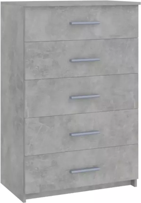 VidaXL Ladekast 71x35x108 cm spaanplaat betongrijs