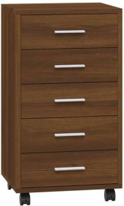 VidaXL -Ladekast-met-wieltjes-bewerkt-hout-bruineiken