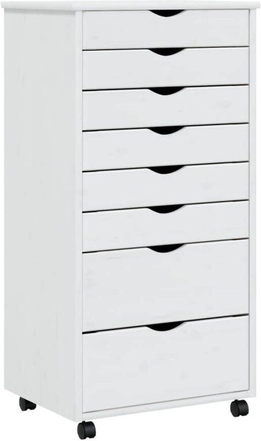 VidaXL -Ladekast-MOSS-verrijdbaar-massief-grenenhout-wit