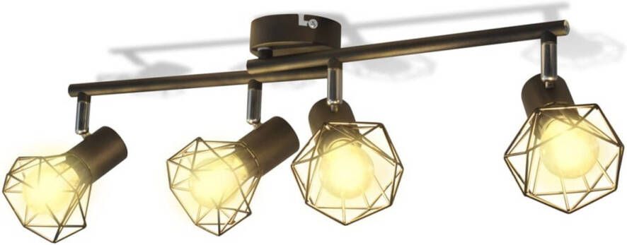 VidaXL Plafondlamp met 4 LED&apos;s industri??le stijl zwart - Foto 1