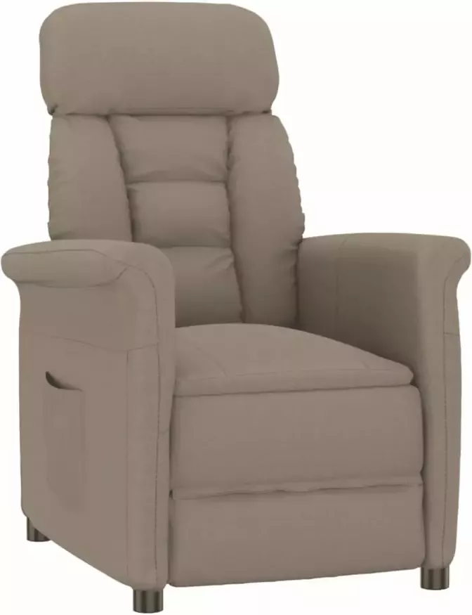VIDAXL Fauteuil verstelbaar kunstsuède en leer taupe