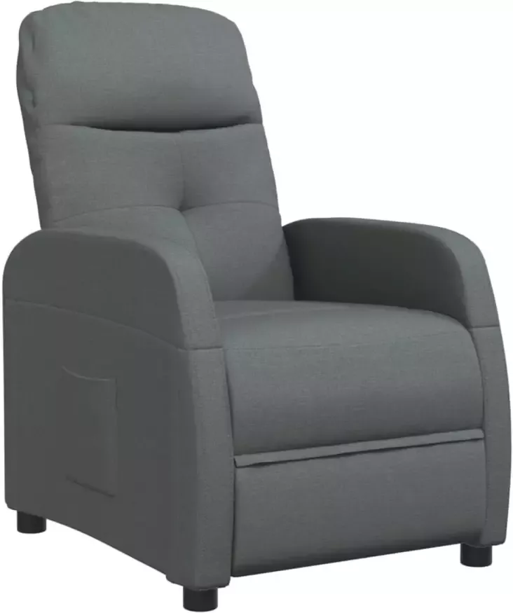 VIDAXL Fauteuil verstelbaar stof donkergrijs - Foto 1