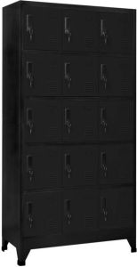 VidaXL -Lockerkast-90x40x180-cm-staal-zwart