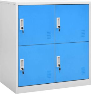 VidaXL -Lockerkast-90x45x92 5-cm-staal-lichtgrijs-en-blauw