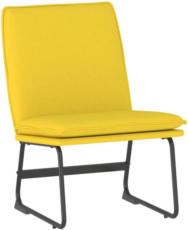 VIDAXL Loungestoel 52x75x76 cm stof lichtgeel