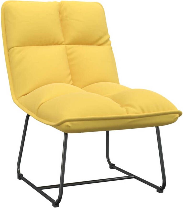 VidaXL -Loungestoel-met-metalen-frame-fluweel-geel
