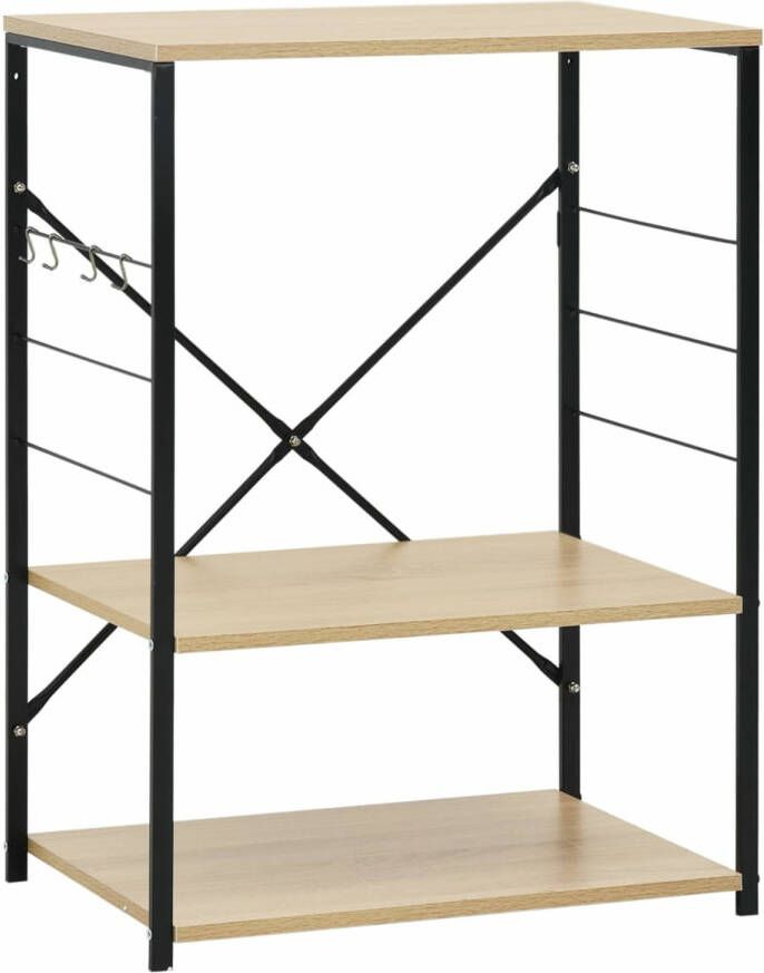 VidaXL Magnetronkast 60x39 6x79 5 cm spaanplaat zwart en eikenkleurig