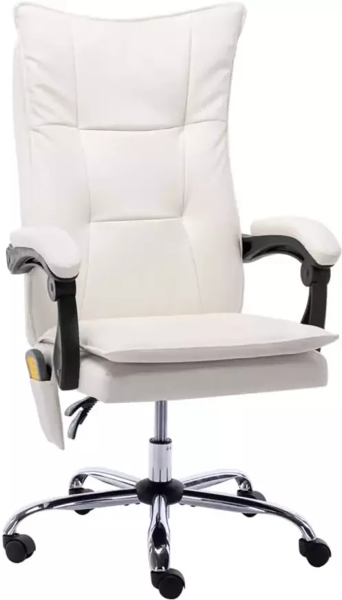 VidaXL Massage kantoorstoel kunstleer crèmekleurig