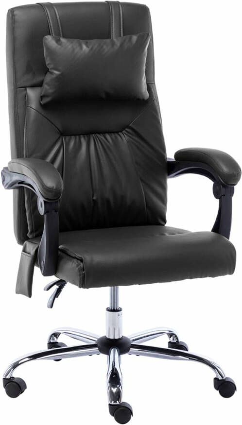 VidaXL -Massage-kantoorstoel-kunstleer-zwart