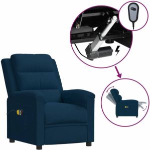 VidaXL -Massagestoel-elektrisch-verstelbaar-fluweel-blauw