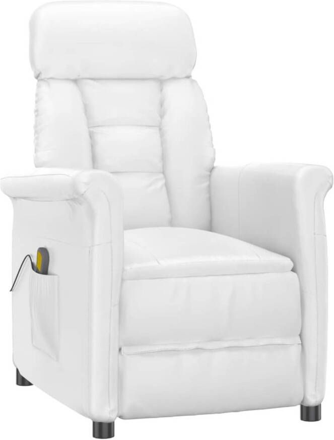 VidaXL Massagestoel verstelbaar kunstleer wit