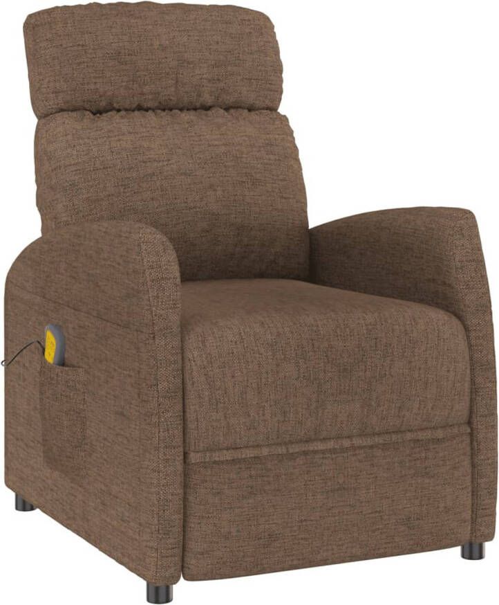 VidaXL Massagestoel verstelbaar stof bruin