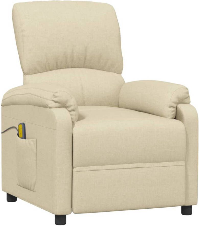 VidaXL Massagestoel verstelbaar stof crèmekleurig