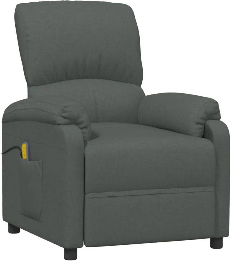 VidaXL Massagestoel verstelbaar stof donkergrijs