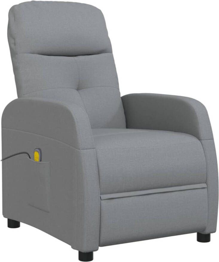VidaXL Massagestoel verstelbaar stof lichtgrijs